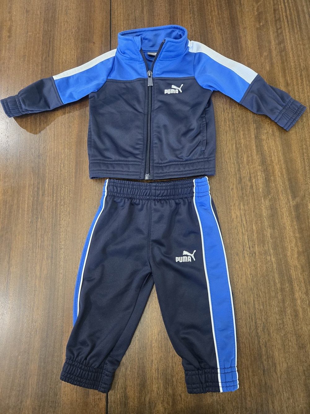 Puma 6-9M Navy, Royal Blue & White Toddler Track Set